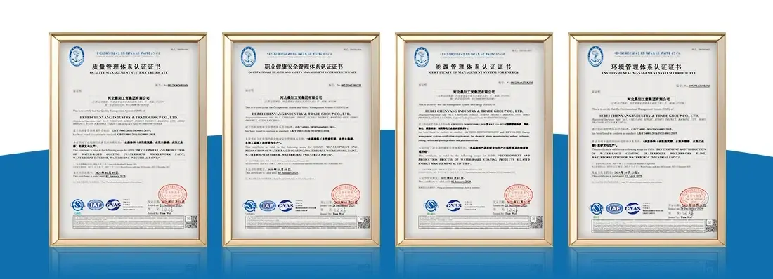 interior wall coating Certificate