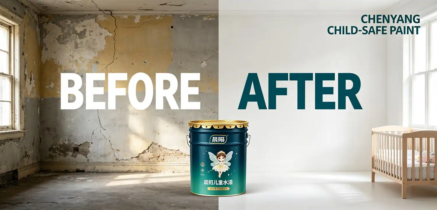 Child-Safe Nursery Paint before-after-wall-renovation